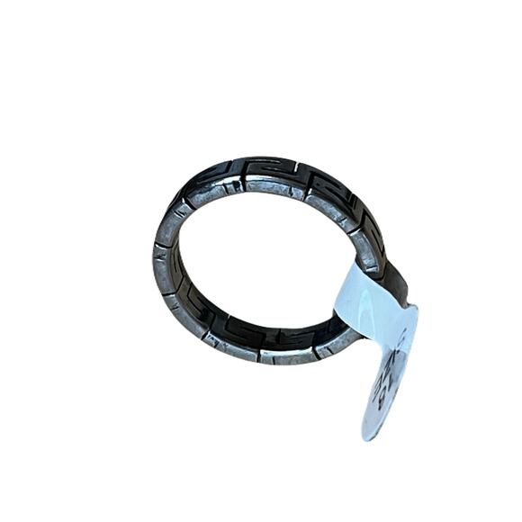 White Gold Stainless Steel Men’s Ring Size 18 - Picture 3 of 4